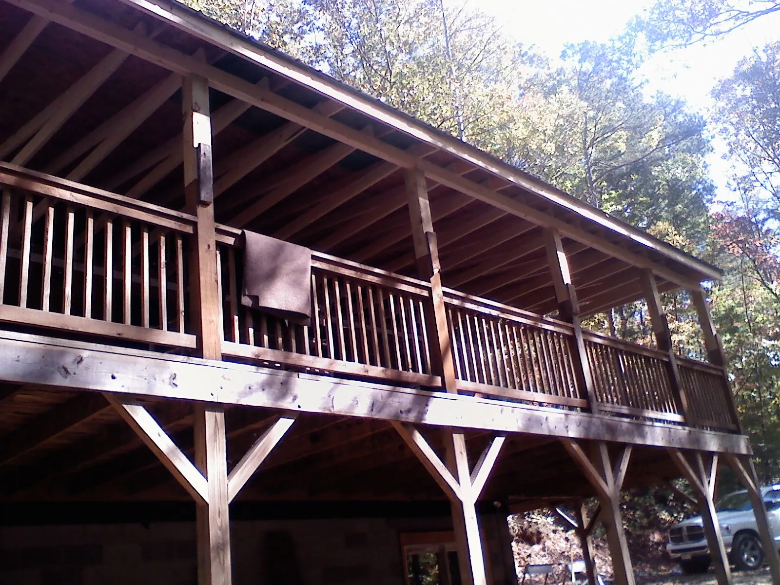 Timber framing under a new elevated porch and deck — Roof Leak Repair in Agawam by Roofing Brothers